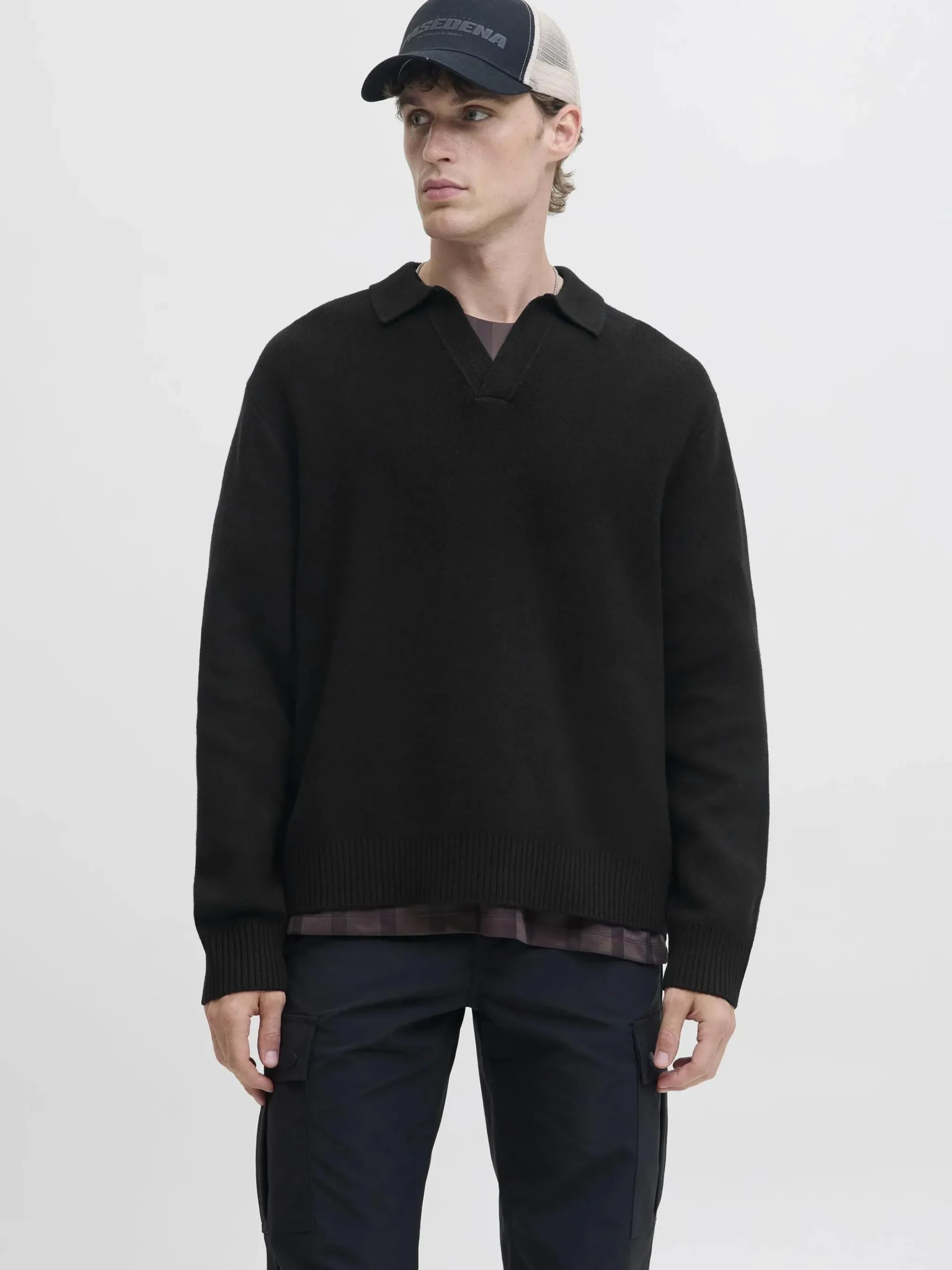 Herren Jack Jones Jack & Jones JCOCOVER KNIT SPLIT N Strickpullover