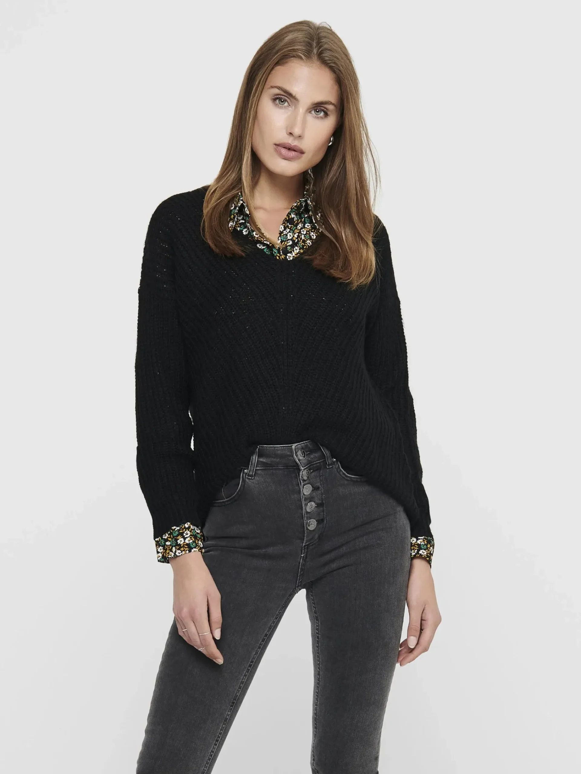 Damen Jacqueline Jacquline JDYNEW MEGAN L/S PULLOV Strickpullover mit V-Ausschnitt