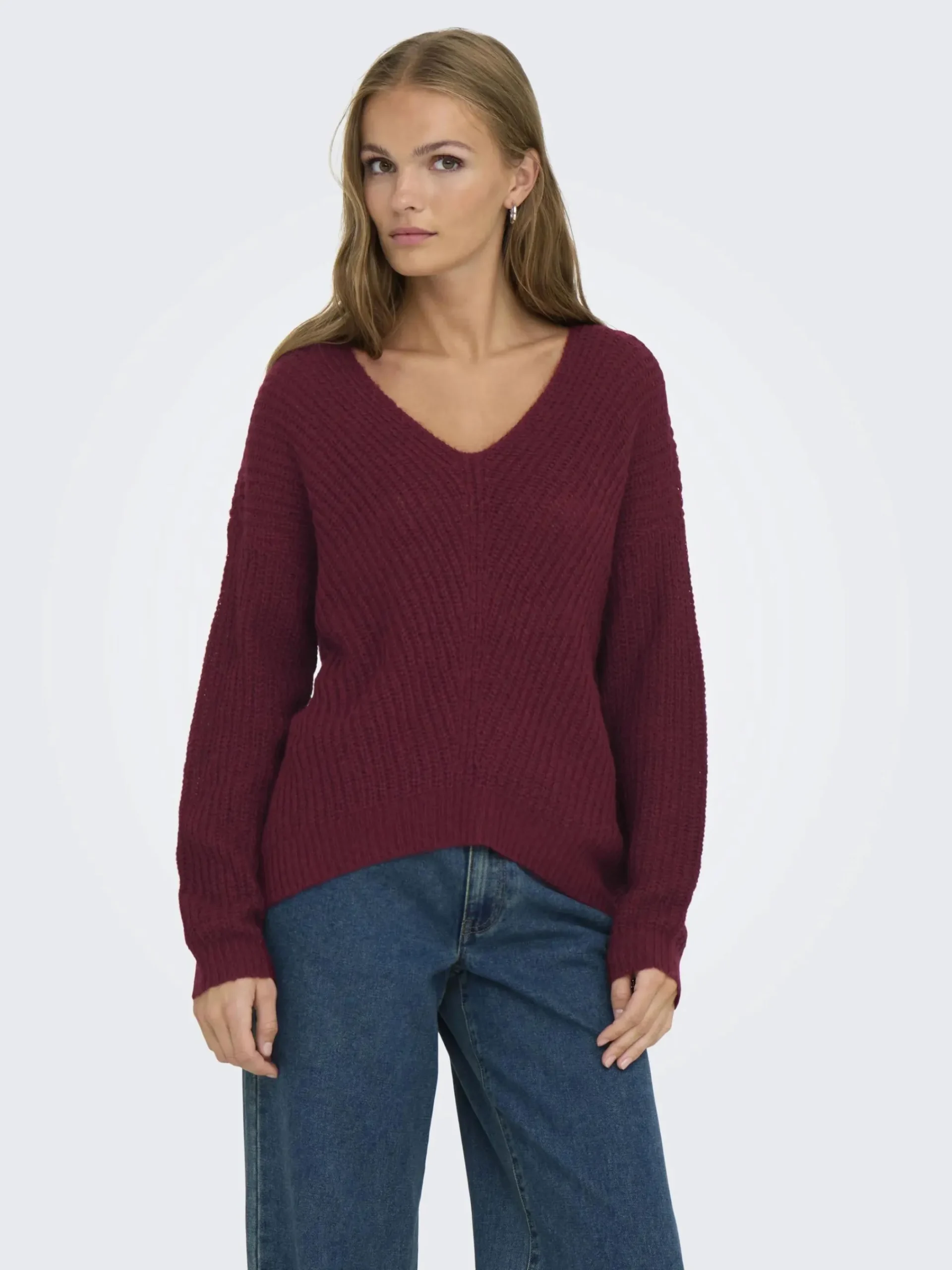 Damen Jacqueline Jacquline JDYNEW MEGAN L/S PULLOV Strickpullover mit V-Ausschnitt