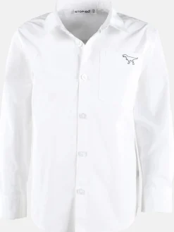 Kinder Stop + Go Jungen Langarm-Hemd mit Dino Stickerei