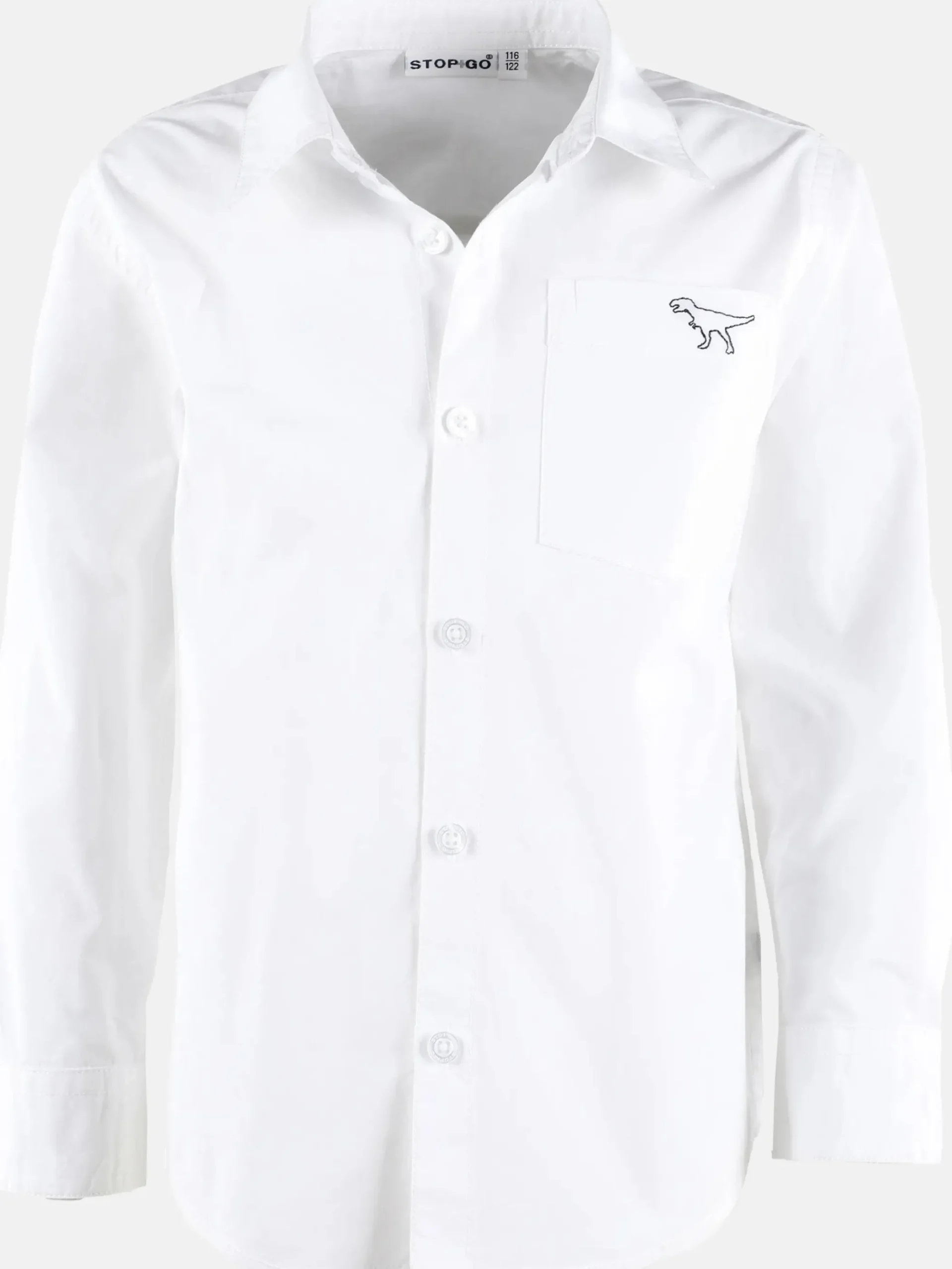 Kinder Stop + Go Jungen Langarm-Hemd mit Dino Stickerei