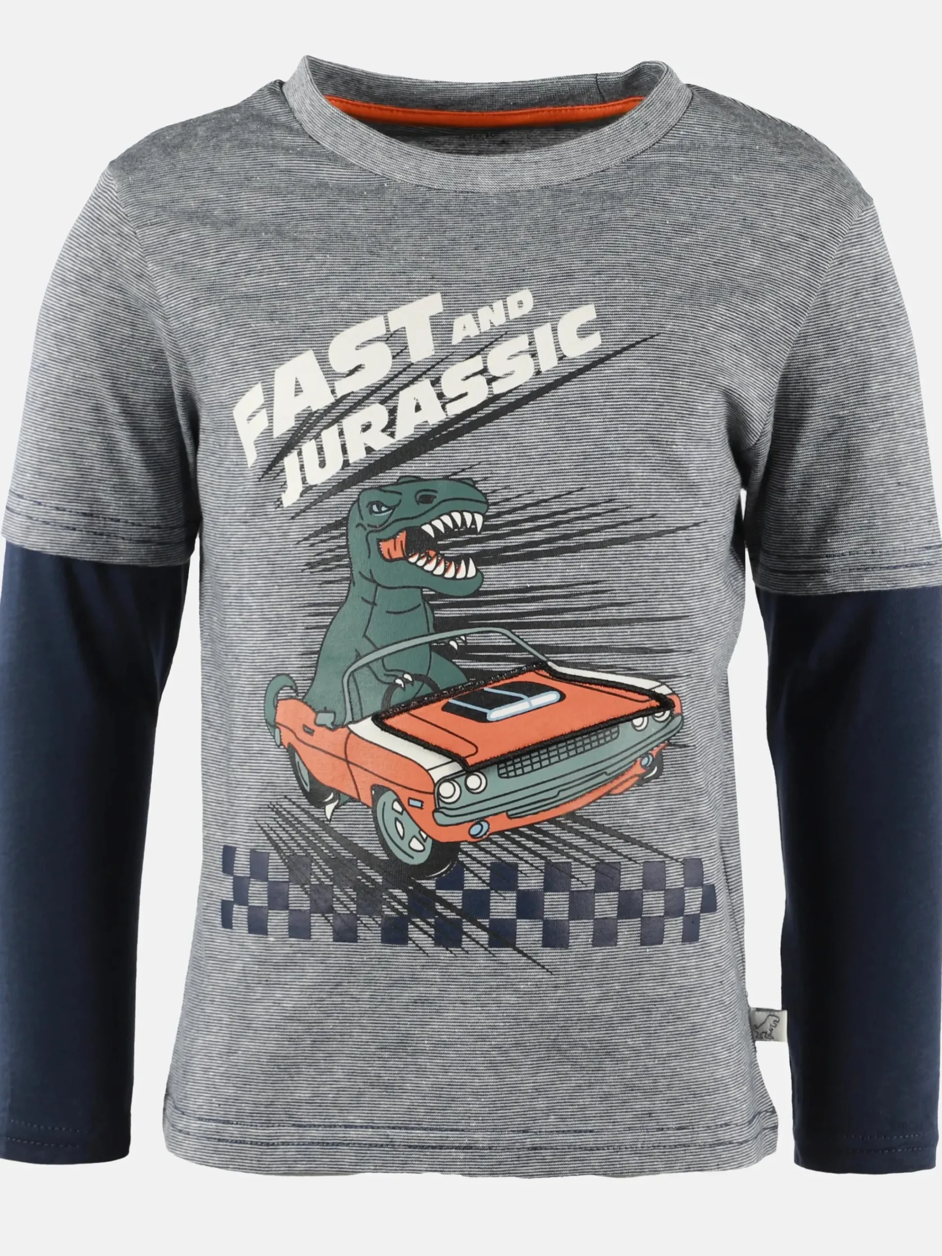 Kinder Bubble Gum Jungen Langarmshirt mit Dinoprint im 2in1 Look