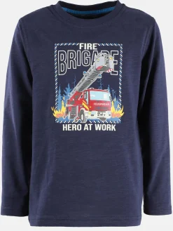 Kinder One Way Jungen Langarmshirt mit Feuerwehrprint