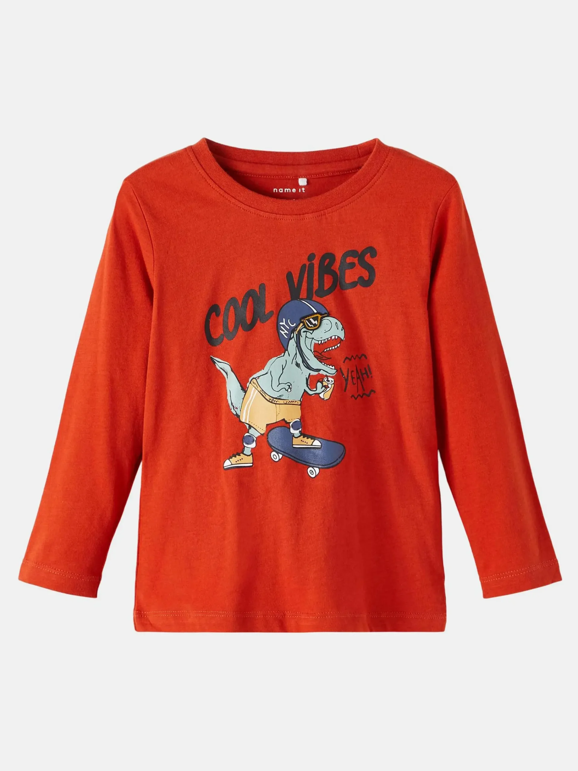 Kinder name it Jungen Langarmshirt mit Frontprint und Applikation