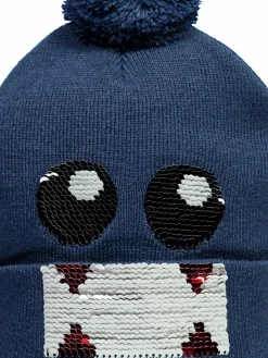 Kinder Stop + Go Jungen Mütze mit Paillettenmotiv