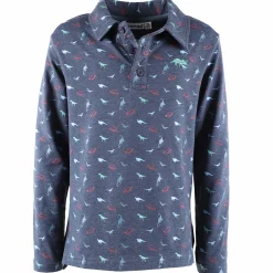 Kinder Stop + Go Jungen Poloshirt mit langem Arm und Minimalprint