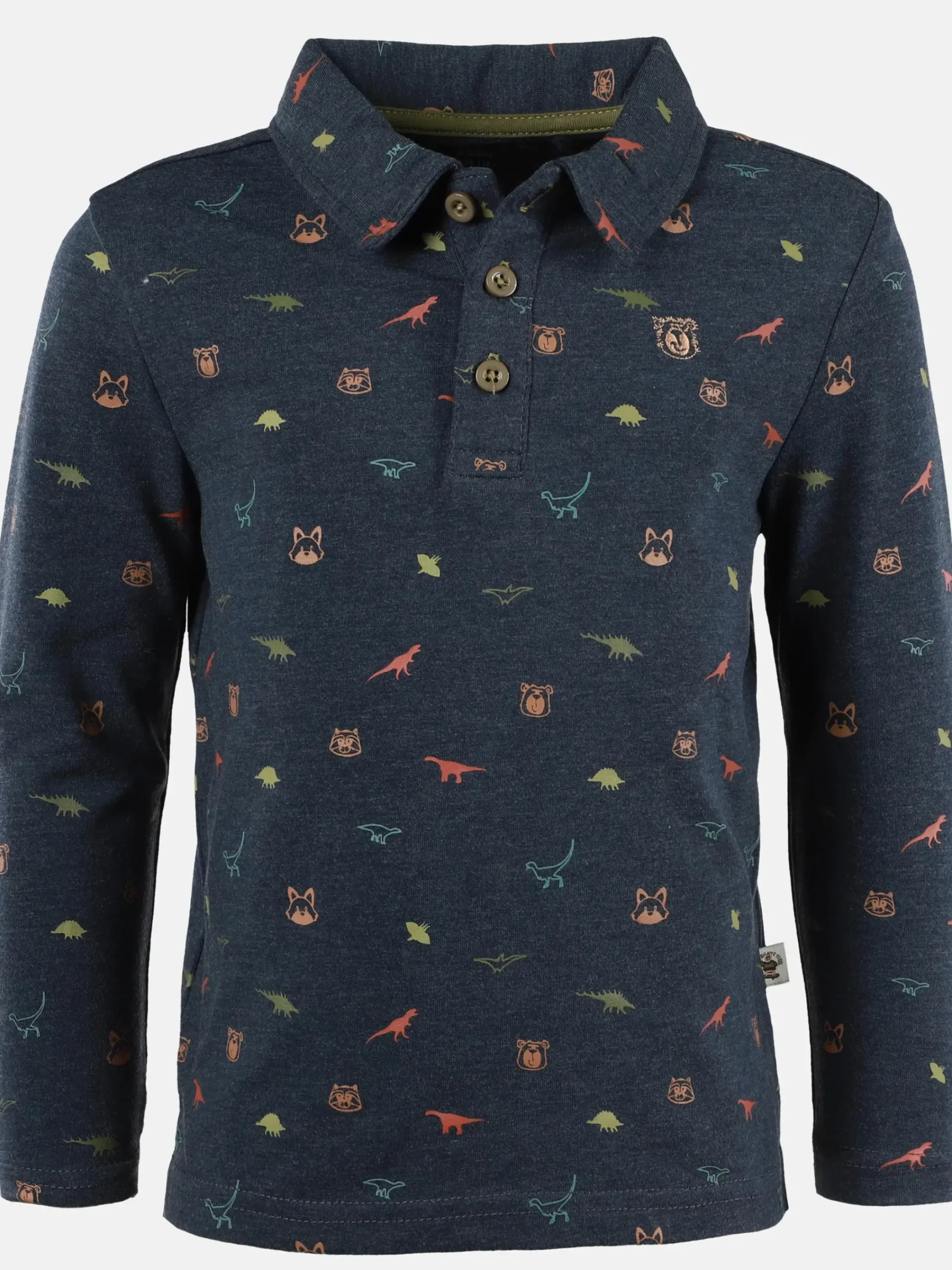 Kinder One Way Jungen Poloshirt mit langem Arm im Minimalprint