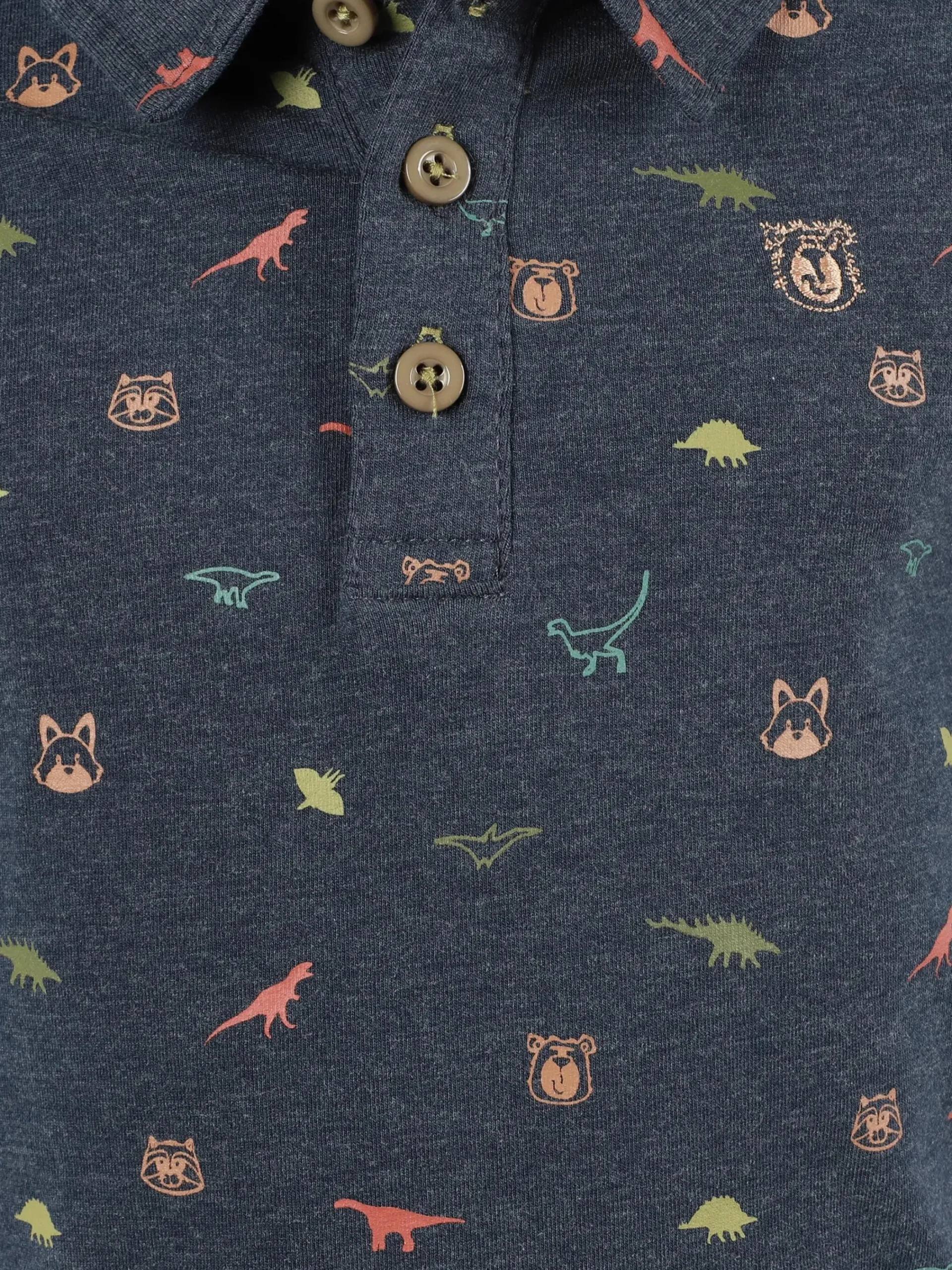 Kinder One Way Jungen Poloshirt mit langem Arm im Minimalprint