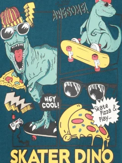 Kinder One Way Jungen Shirt mit großem Dino-Print