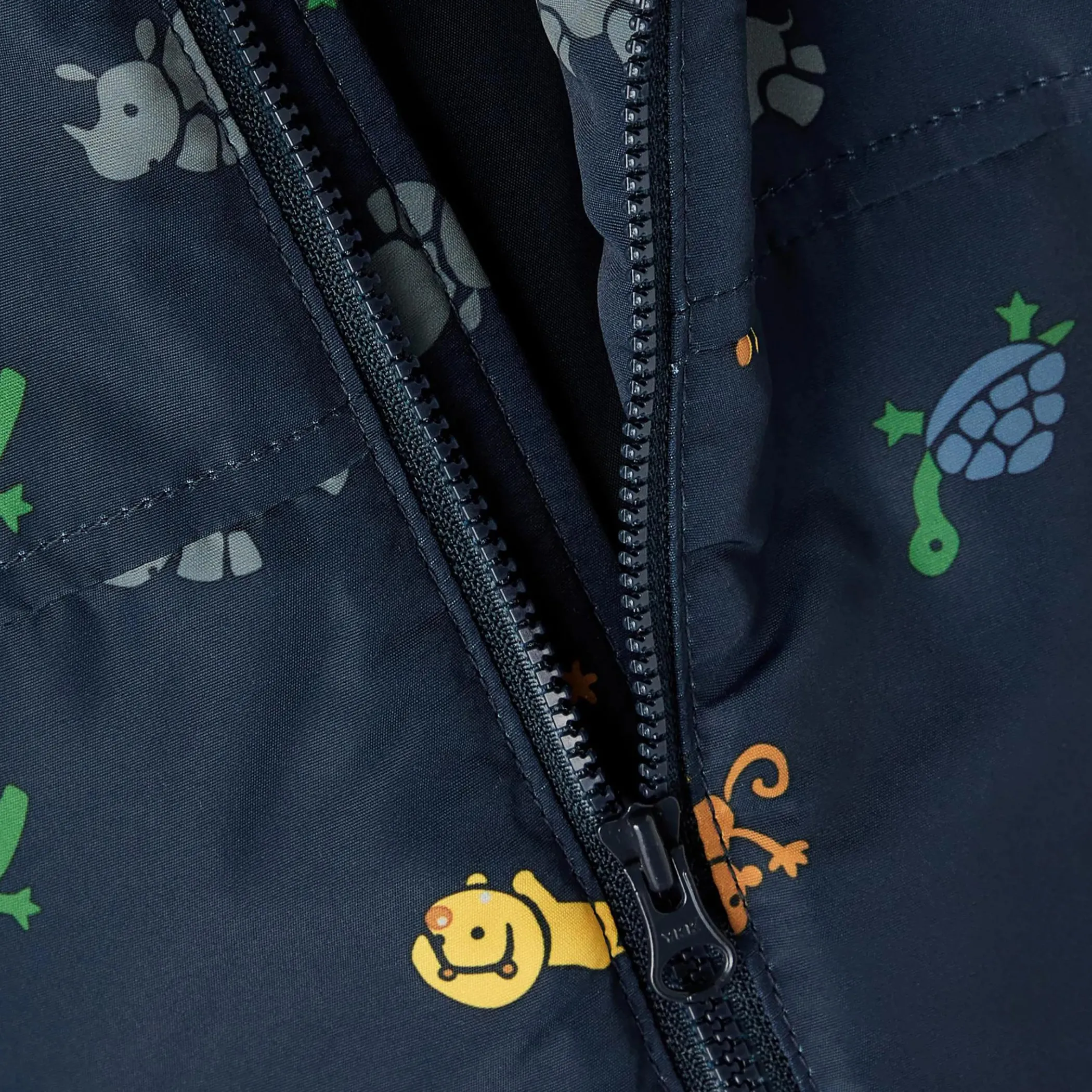 Kinder name it Jungen Steppjacke mit abnehmbarer Kapuze Zootiere