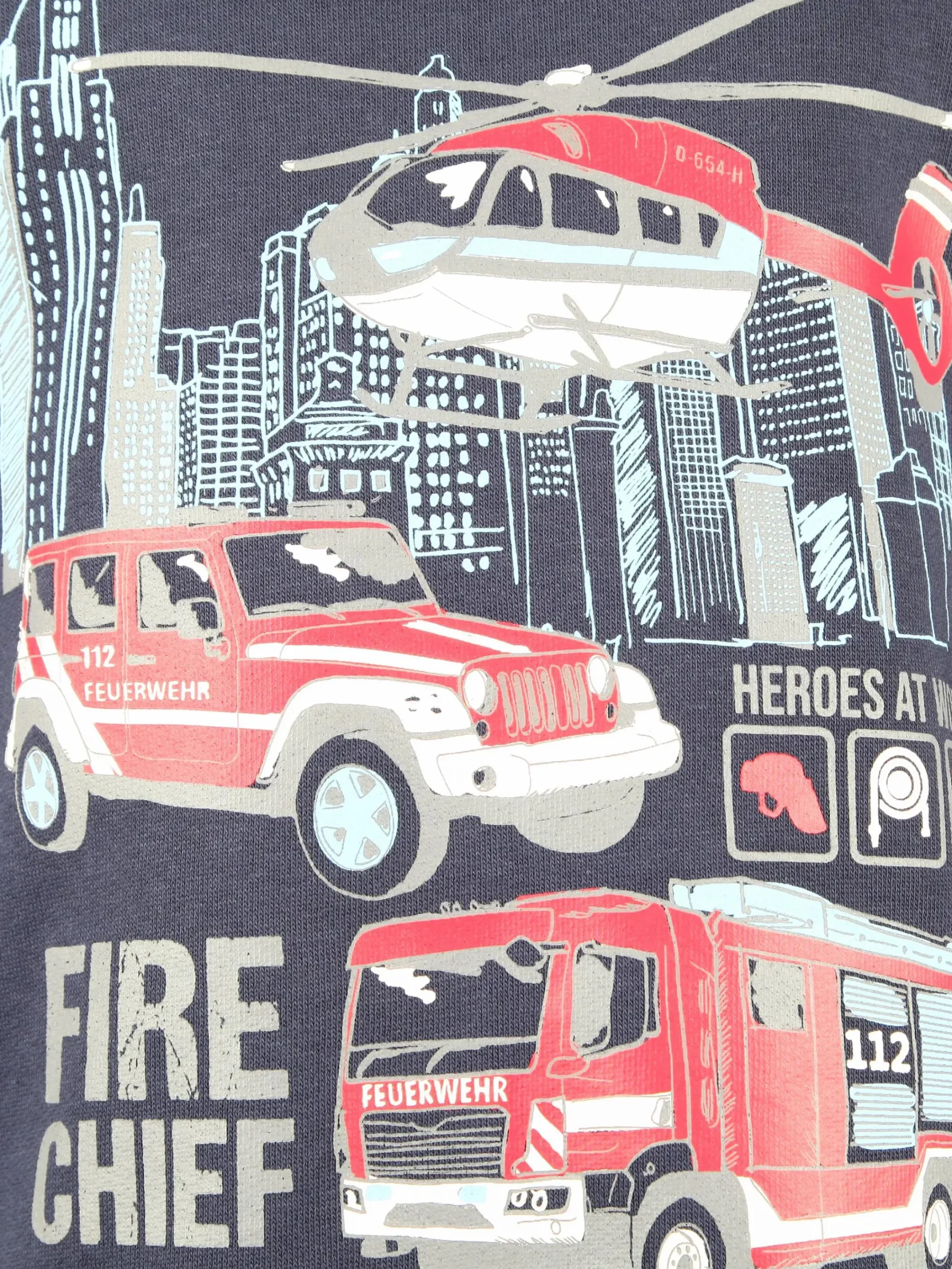 Kinder One Way Jungen Sweatshirt mit Feuerwehrprint