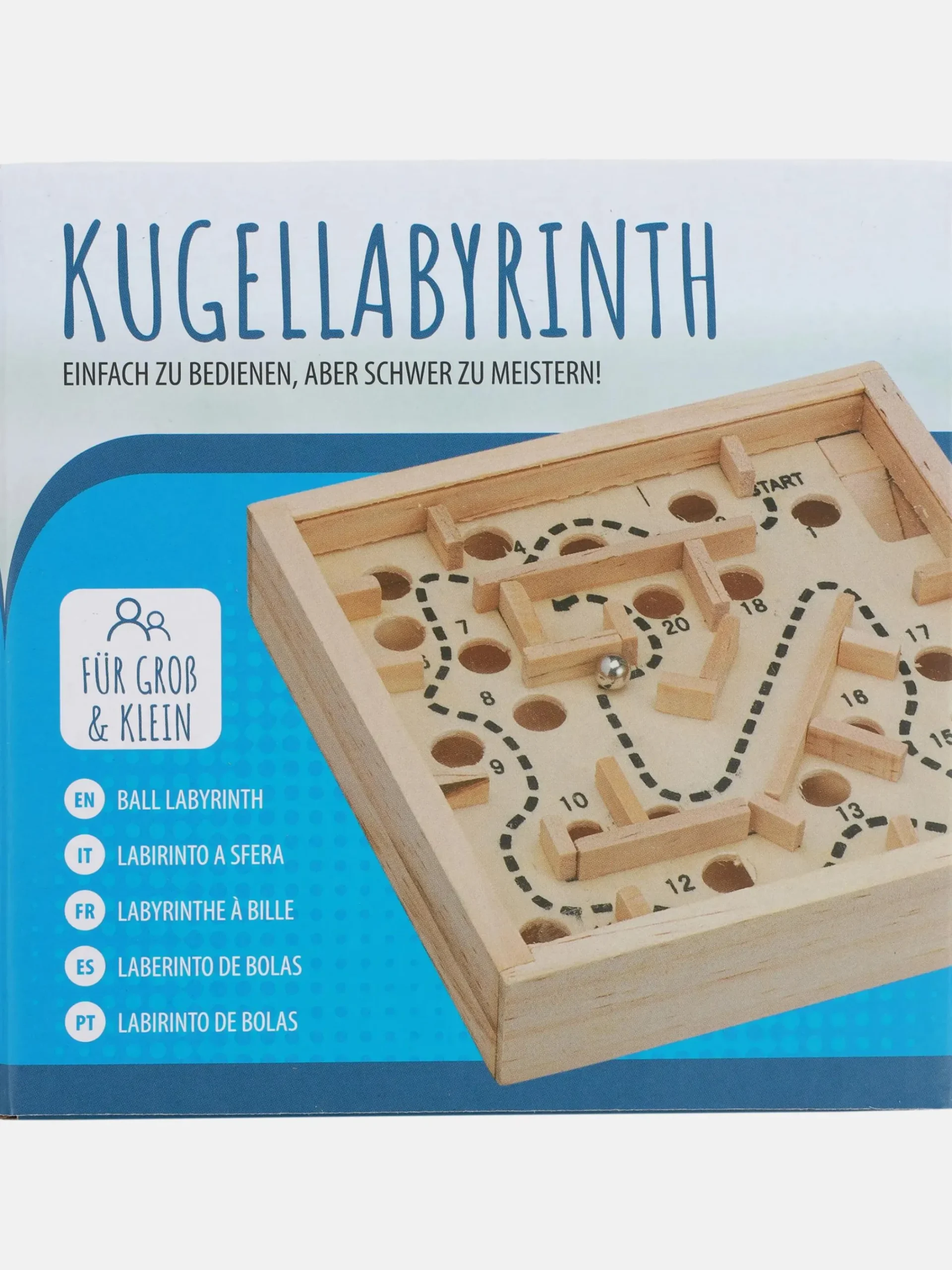 Kinder Spielzeug Kugellabyrinth aus Holz, 12x12cm
