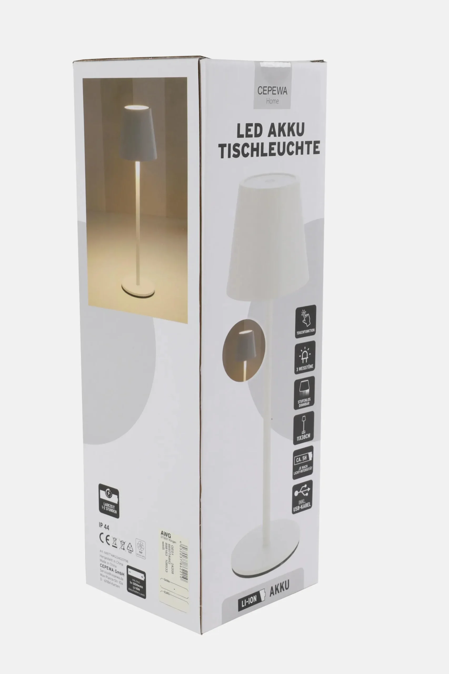 Deko Artikel LED Akku Tischleuchte 38cm