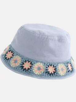 Kinder Bubble Gum Mädchen Fischerhut mit Blumenborte