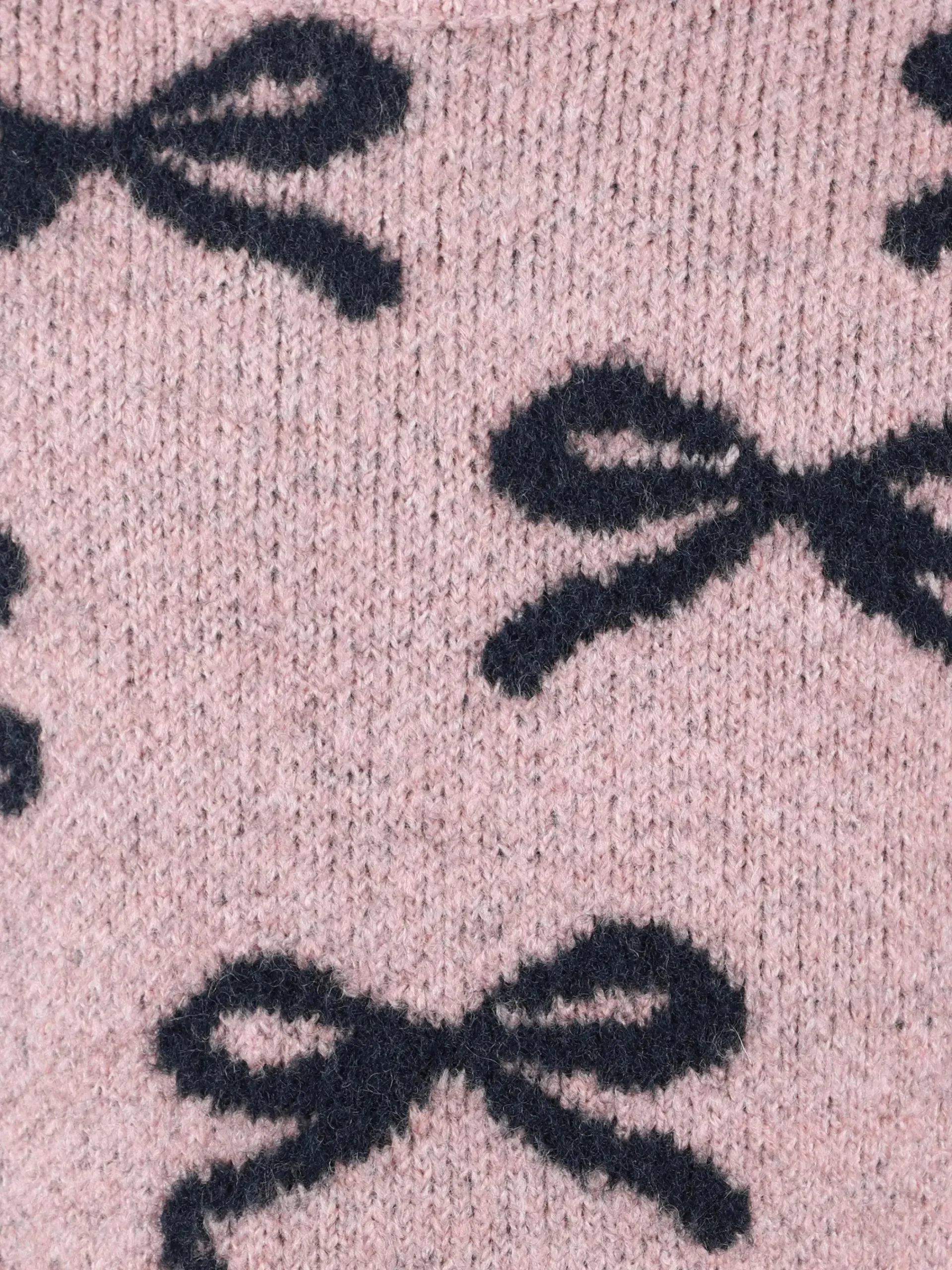 Kinder One Way Mädchen Jaquard Pullover mit Allover Schleifchen-Motiv
