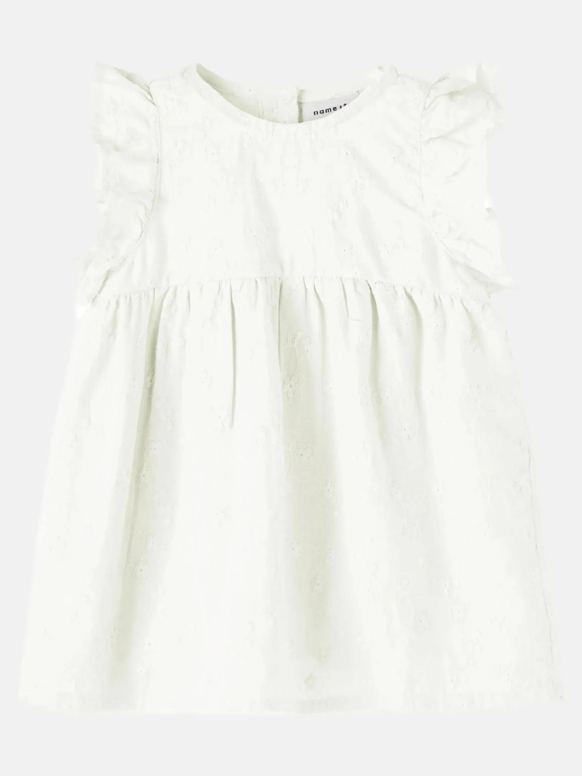 Kinder name it Mädchen Kleid mit Stickerei und Flügelärmelchen