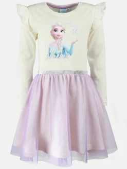 Kinder Frozen Mädchen Kleid mit Tüllüberrock