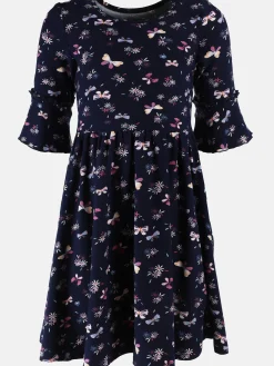 Kinder Bubble Gum Mädchen Kleid mit Volants im Minimalprint