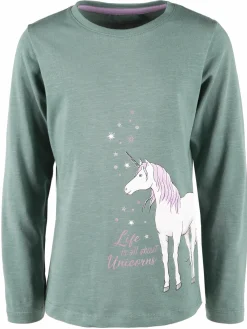 Kinder One Way Mädchen Langarmshirt mit Einhornprint