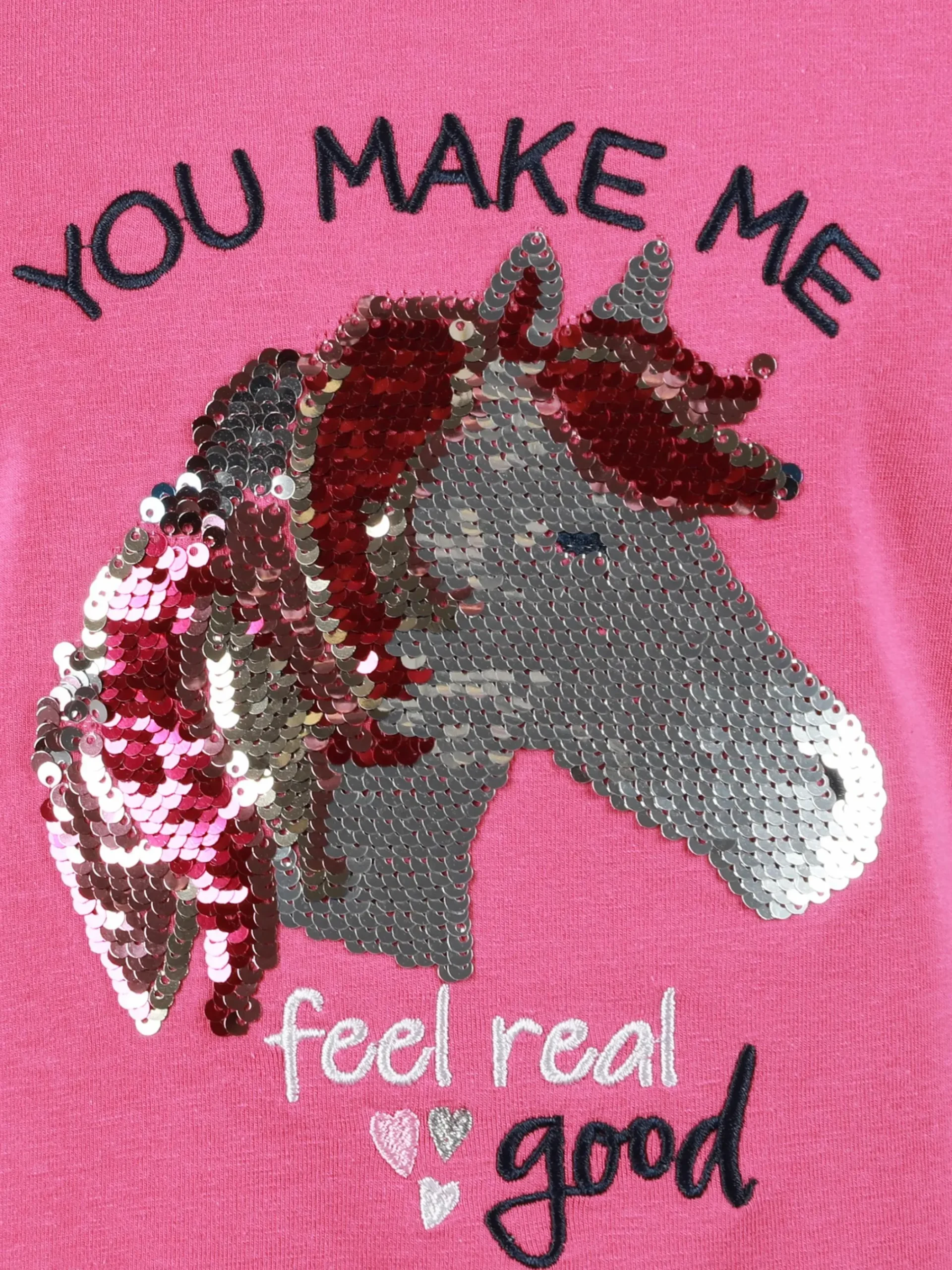 Kinder Bubble Gum Mädchen Langarmsshirt mit Paillettenmotiv Einhorn