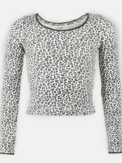 Kinder One Way Mädchen Longsleeve im Leoprint