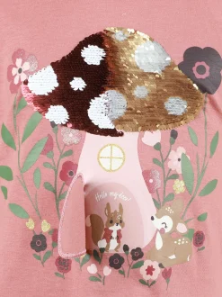 Kinder One Way Mädchen Longsleeve mit aufwendigem Print und Pailletten