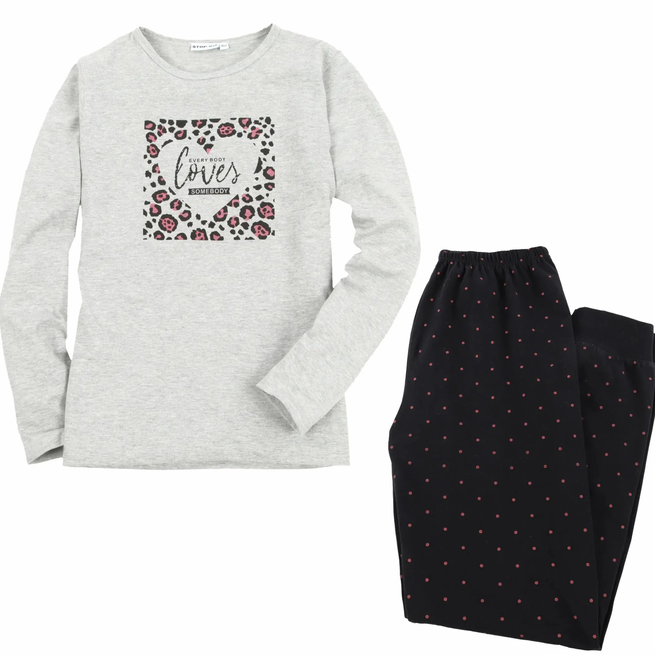 Kinder Stop + Go Mädchen Pyjama mit Frontprint