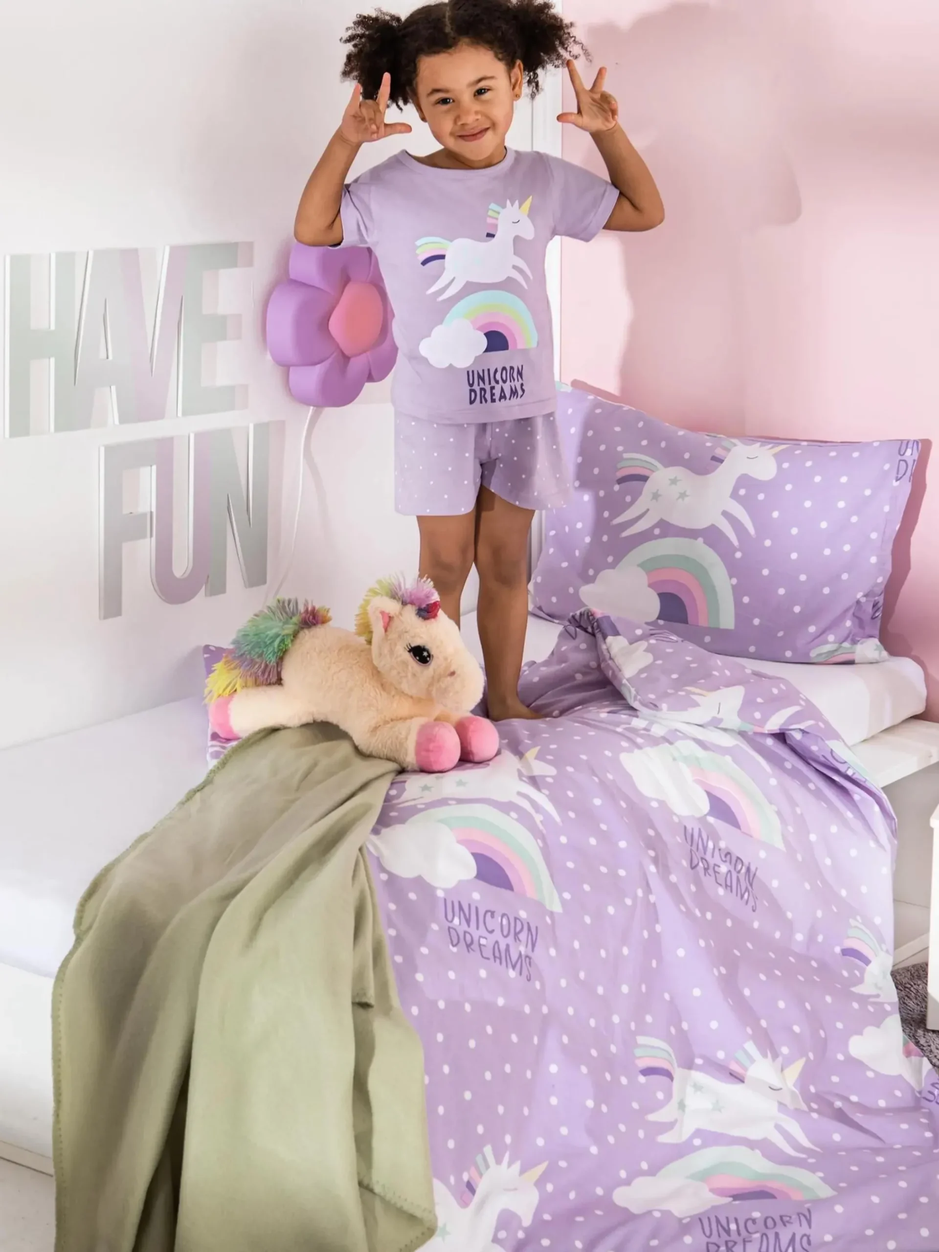 Kinder Stop + Go Mädchen Schlafshorty mit Print