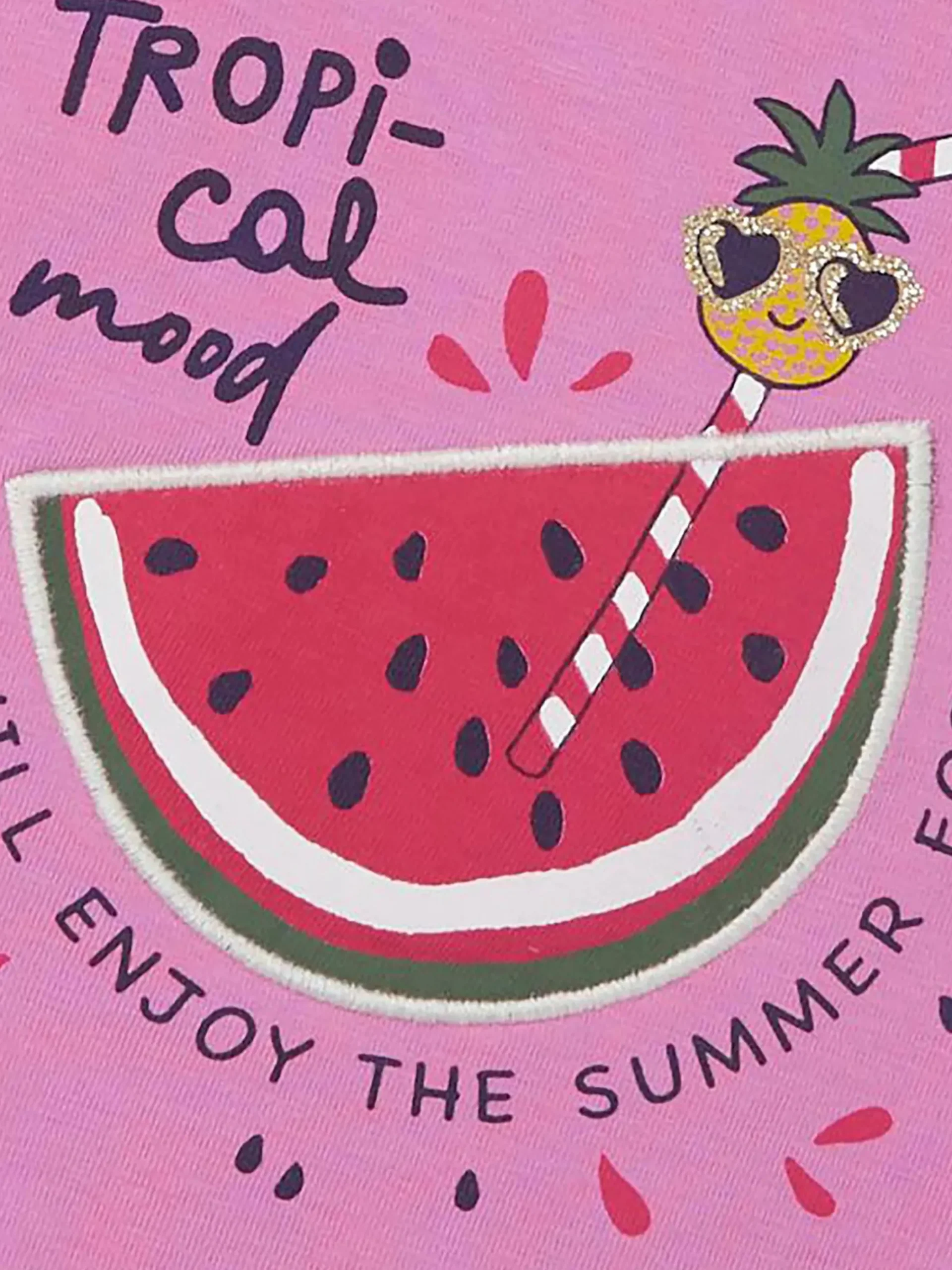 Kinder name it Mädchen Shirt mit Frontprint und Applikation