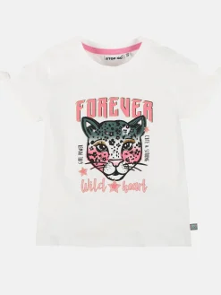 Kinder Stop + Go Mädchen Shirt mit Glitzerprint