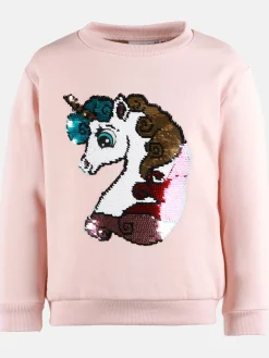 Kinder Stop + Go Mädchen Sweatshirt mit Einhorn - Paillettenmotiv