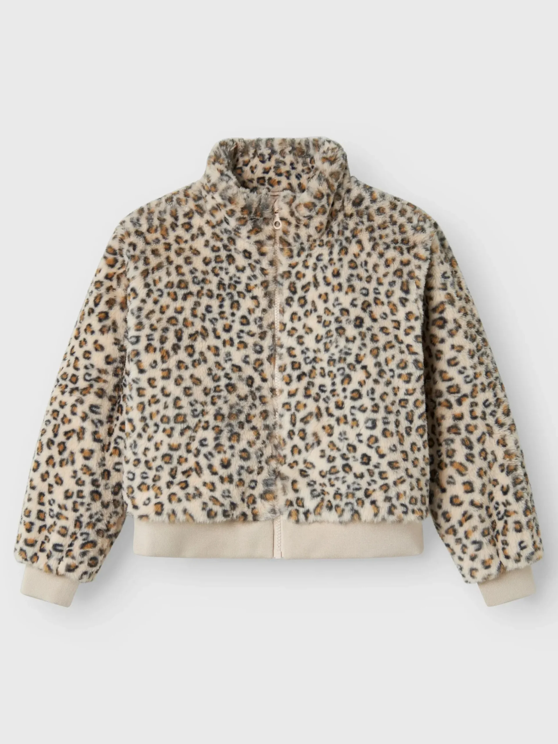 Kinder name it Mädchen Teddyjacke mit Leoprint