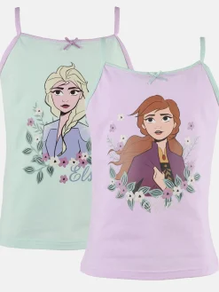 Kinder Frozen Mädchen Unterhemd mit Spaghettiträgern im 2er Pack