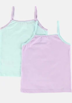 Kinder Frozen Mädchen Unterhemd mit Spaghettiträgern im 2er Pack