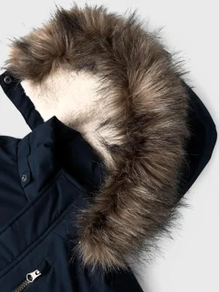 Kinder name it Mädchen Winterjacke mit Kapuze