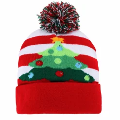 Kinder Stop + Go Mütze im weihnachtlichen Stil mit Bommel