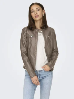 Damen Only BANDIT PU BIKER NOOS Lederimitatjacke
