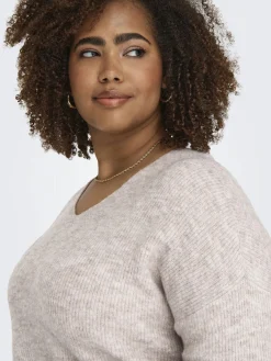 Damen Only Carmakoma CARCAMILLA V-NECK L/S Strickpullover