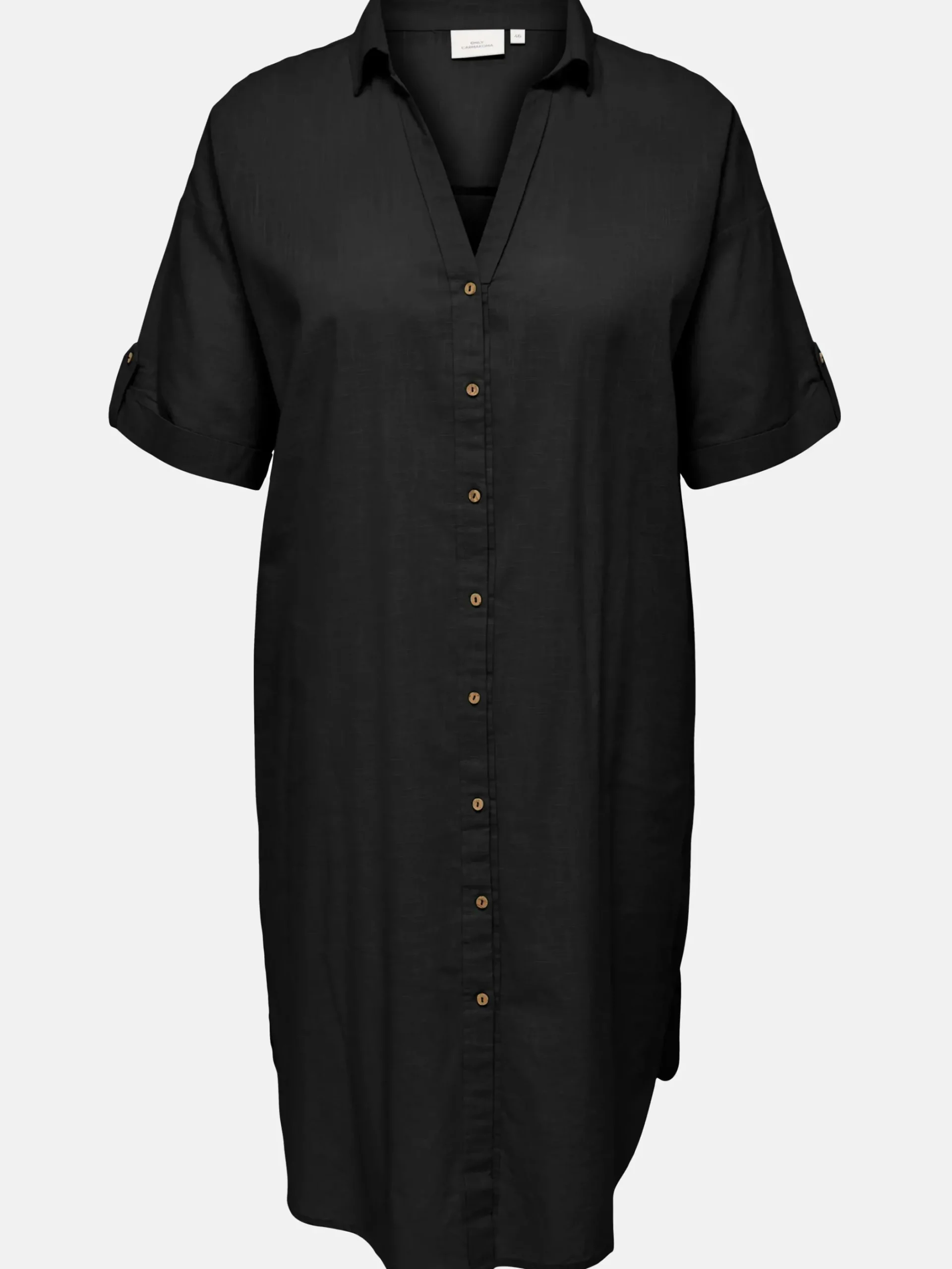 Damen Only Carmakoma CARCOCO SS BLK SHIRT Blusenkleid