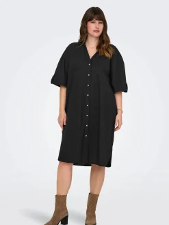 Damen Only Carmakoma CARCOCO SS BLK SHIRT Blusenkleid