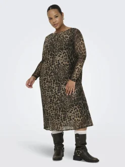 Damen Only Carmakoma CARFOREST LIFE LS BOA Midikleid