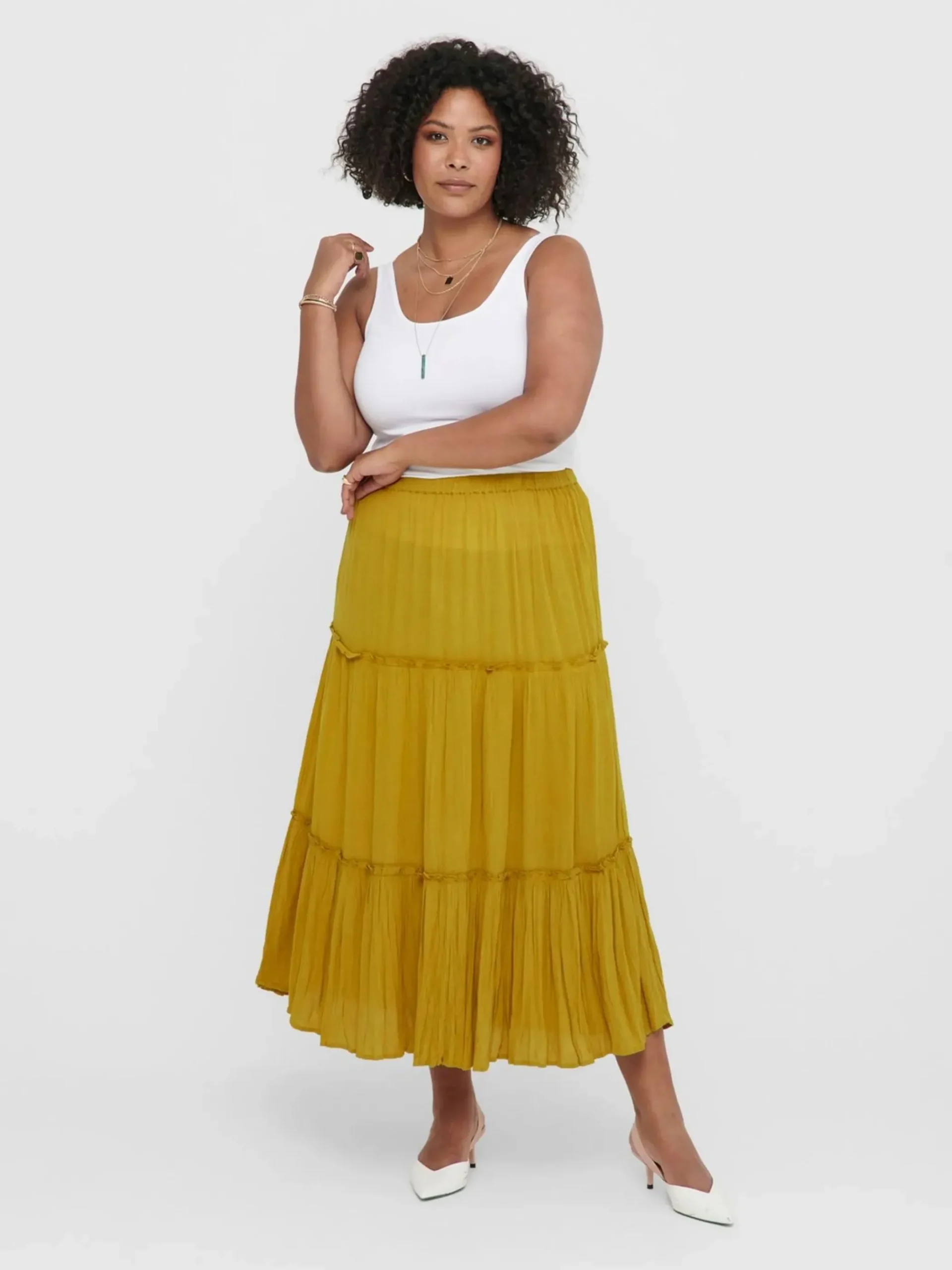 Damen Only Carmakoma CARPATRO MAXI SKIRT Stufenrock