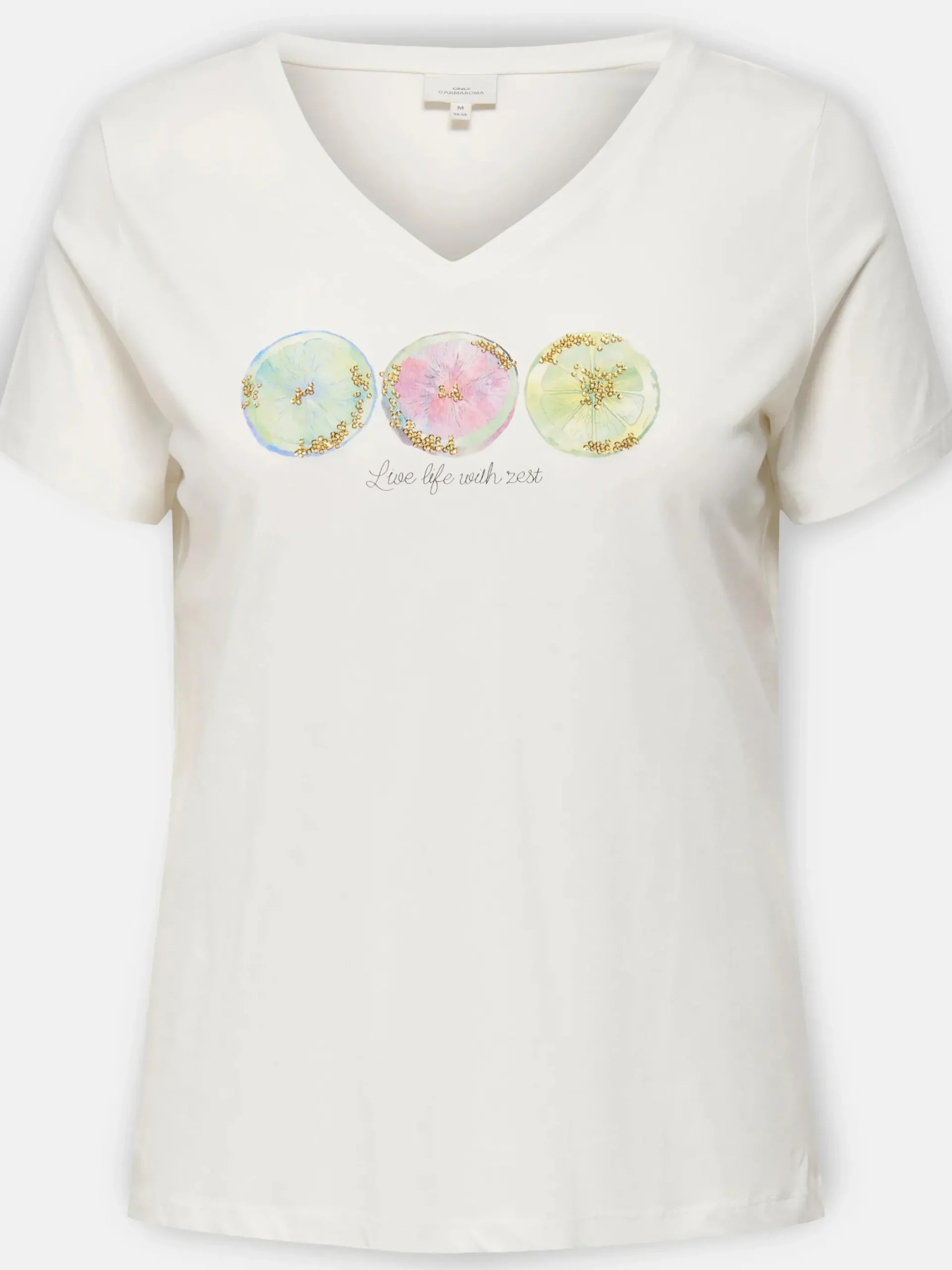 Damen Only Carmakoma CARTIRA LIFE SS V-NECK Shirt