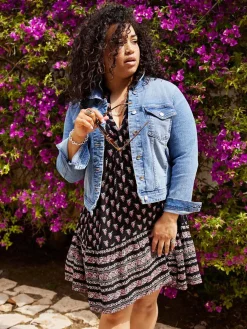 Damen Only Carmakoma CARWESPA LS JACKET LI Jeansjacke