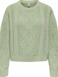 Damen Only ONLELLY LIFE LS CABLE Strickpullover