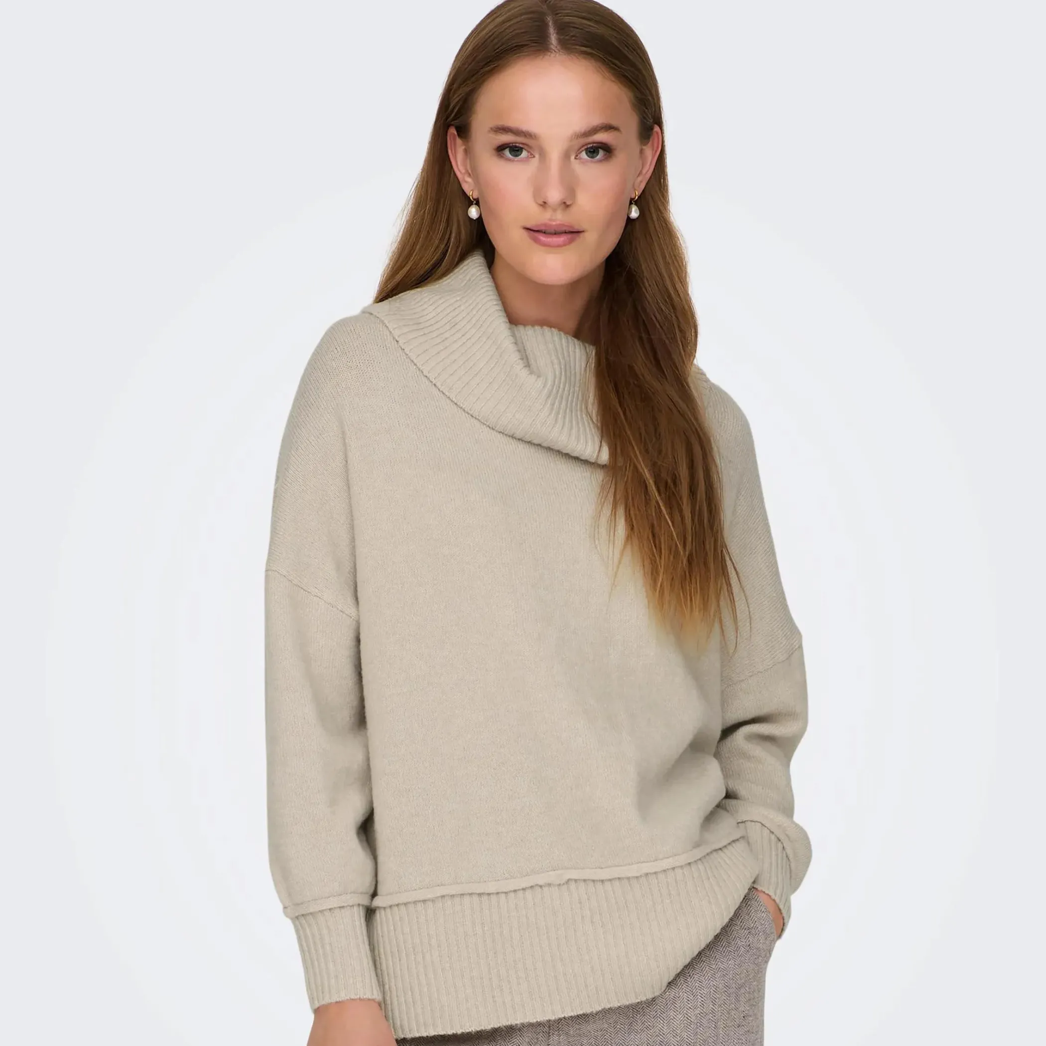 Damen Only ONLHAZEL LS COWLNECK Strickpullover