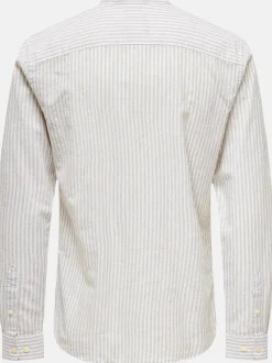 Herren Only & Sons Only&Sons ONSCAIDEN LS MAO STRIPE LINEN Baumwollhemd