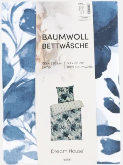 Dream House Satinbettwäsche "Aqua blue" 155x220cm