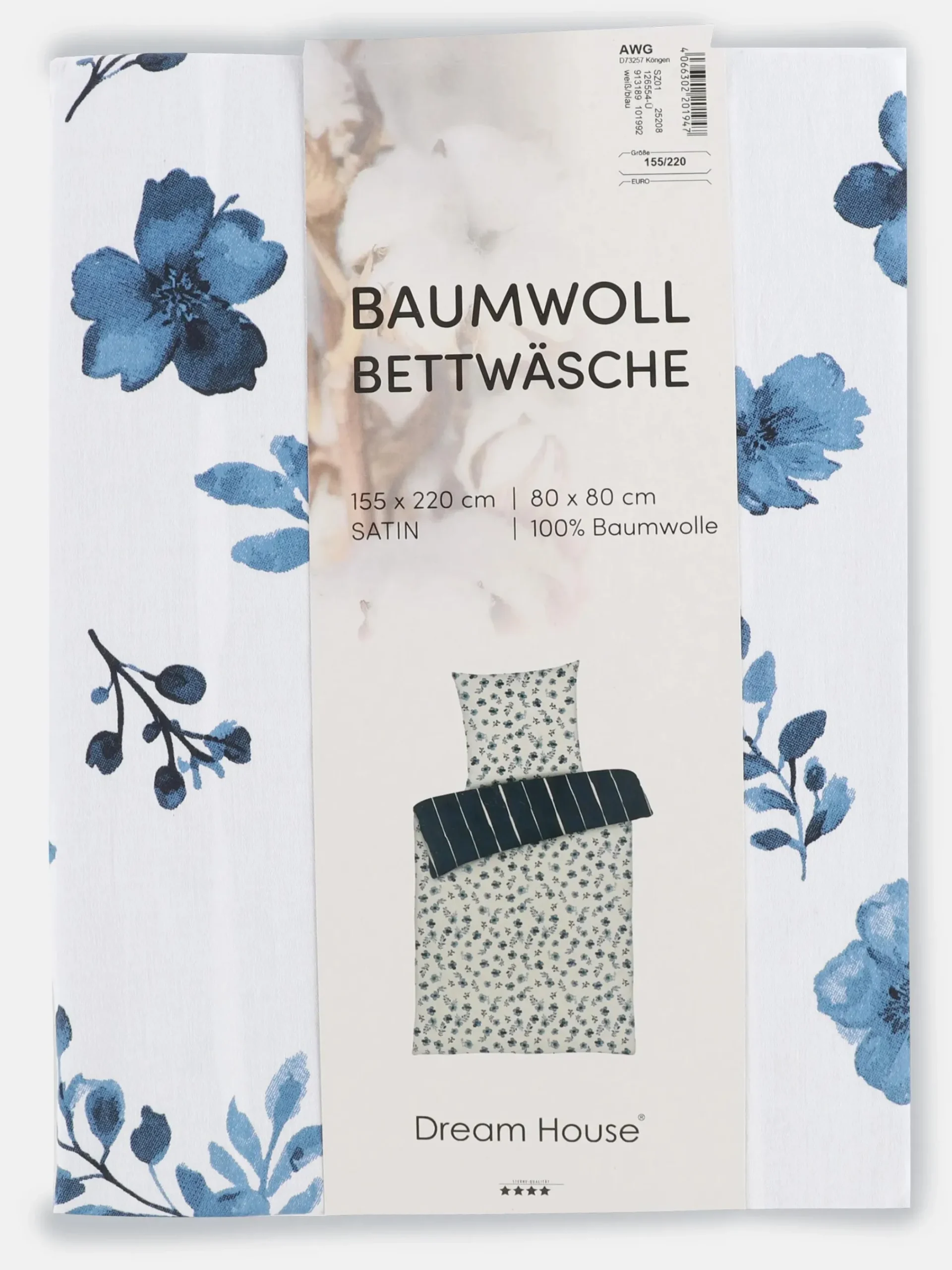 Dream House Satinbettwäsche "Mille Fleure" 155x220cm