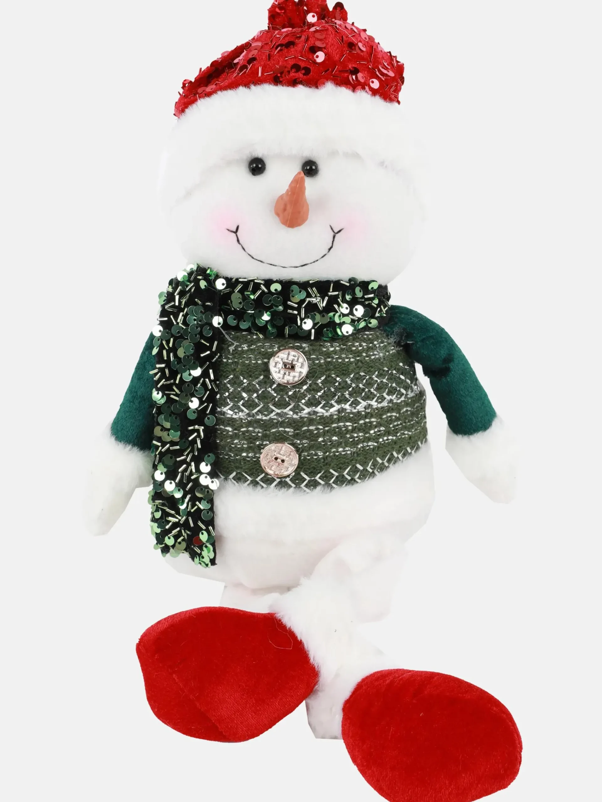 Weihnachten Schneemann mit Hängebeinchen 21x12x51cm